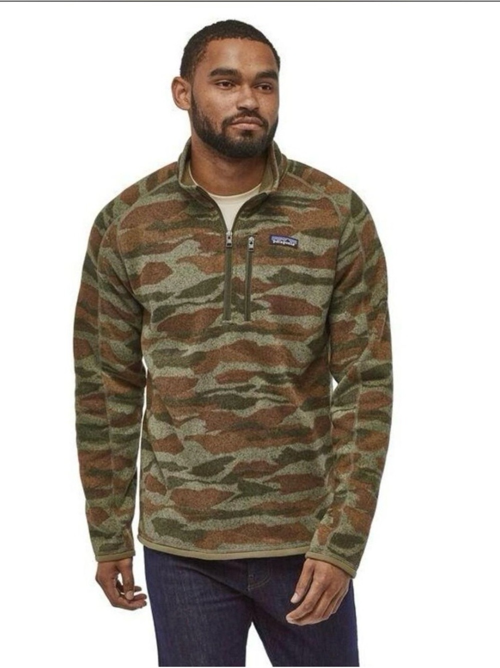 Patagonia Better Sweater 1/4 Zip Fleece Camo Pullover Mens Size M Outdoor Jacket
